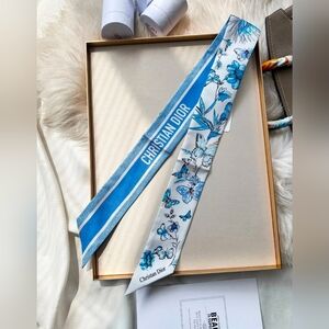 Dior White and Blue Floral Twillie GWP